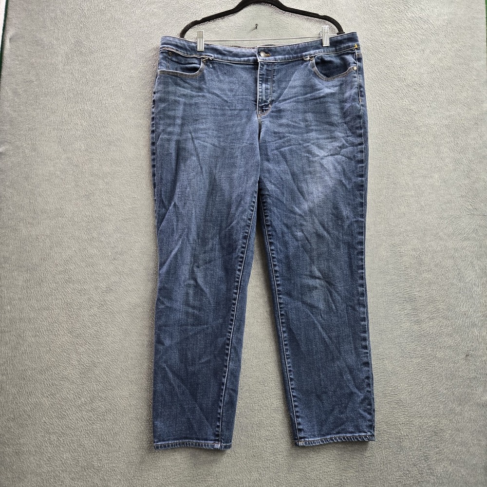 Talbots Women Jeans 16 Blue Denim Pants Boyfriend Flawless Five-Pocket